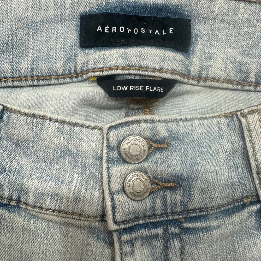 Aeropostale Low Rise Flare Jeans Light Wash Y2K Stretch Denim Size 14R - Picture 7 of 14
